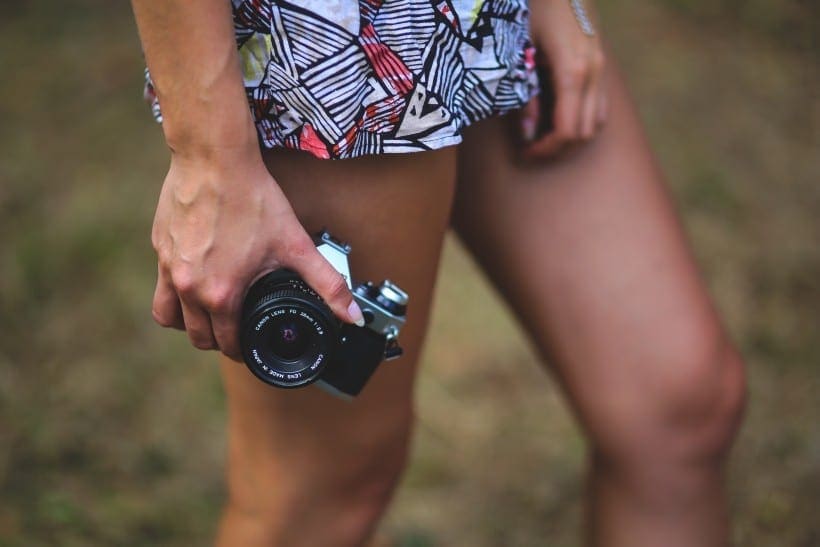 bridesmaid camera bouquet alternative