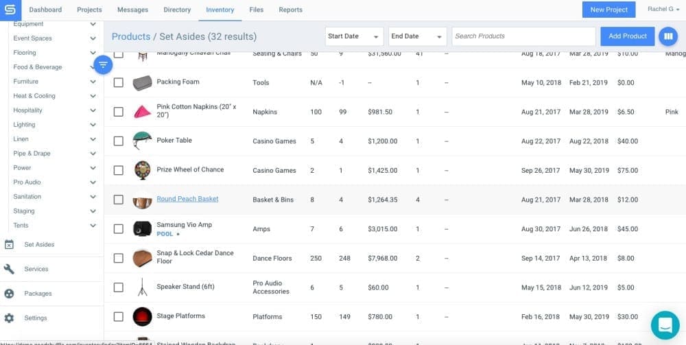 Screenshot of Goodshuffle Pro inventory management