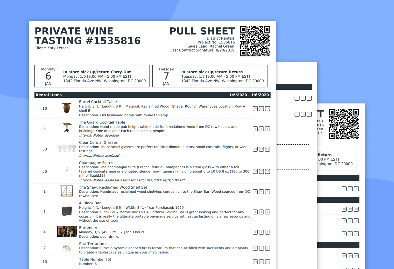 Automated pullsheet in Goodshuffle Pro, inventory management software