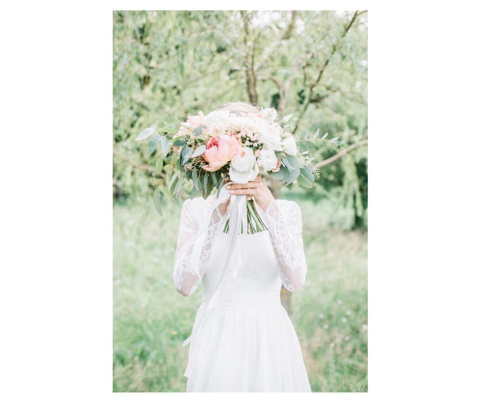 boho bride in a wedding dress by The Event Cottage