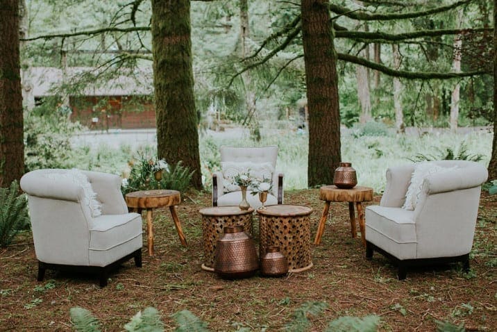 outdoor event with vintage furniture