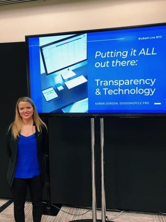 VP of Growth and her presentation, "Putting it ALL Out There: Transparency and Technology"