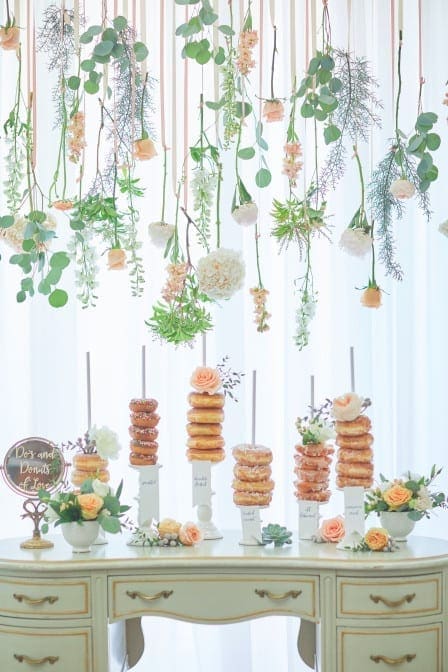 event rentals donut bar. Provenance Rentals. Joanne Leung Photography.
