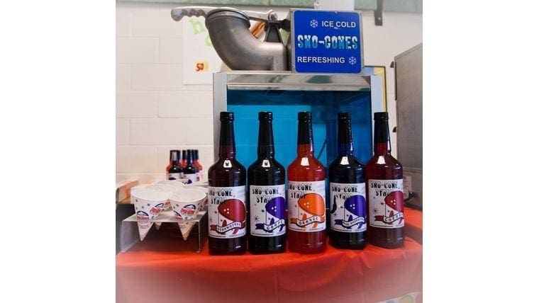 Snow cones at a fun outdoor summer event