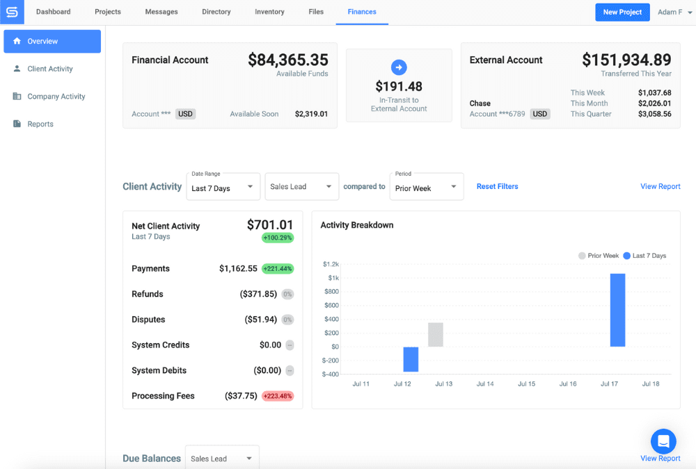 Financial Hub (Overview - No Dropdown)