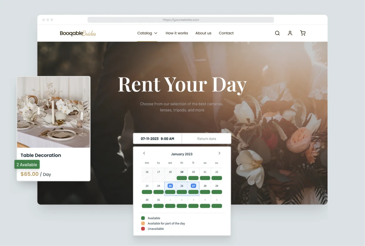 booqable rental website builder