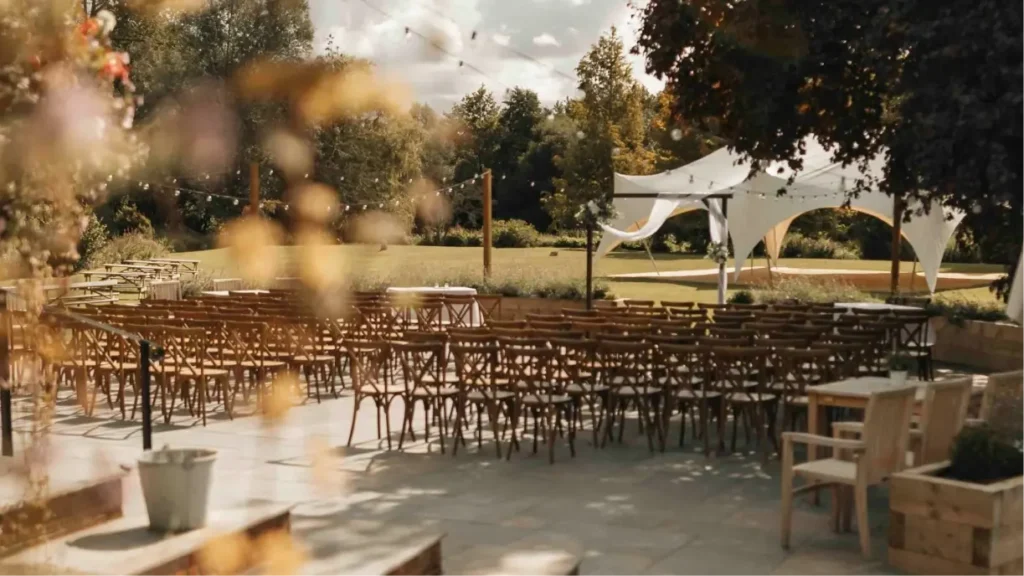 Event venue setup with rental items showcasing the protection that event host liability insurance provides