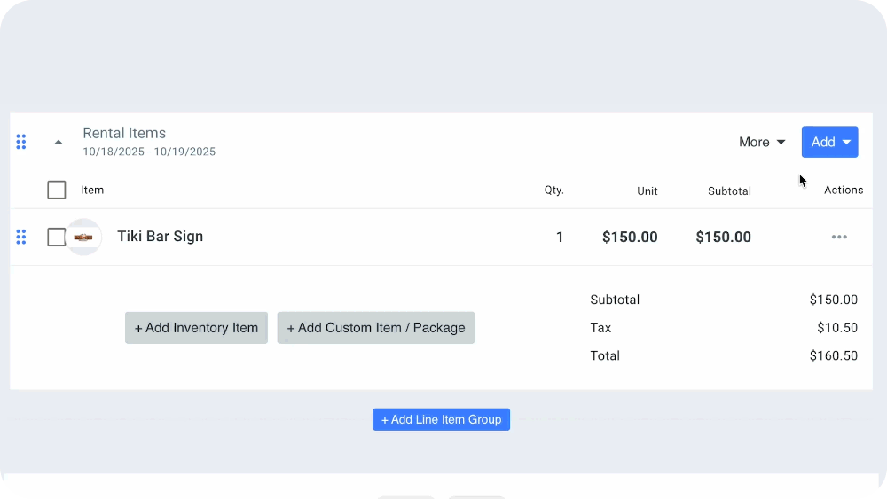 With the 'Convert to Inventory' button, you can save custom items as permanent inventory in Goodshuffle Pro