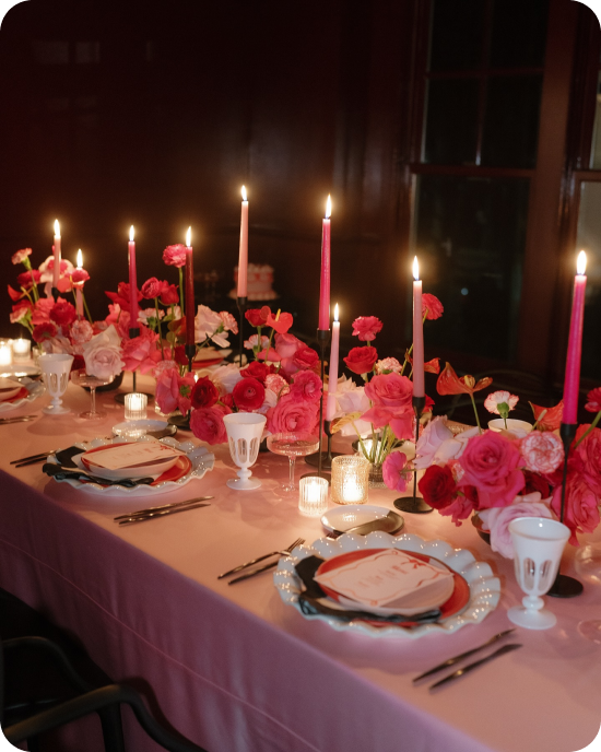 ida rose events galentines day celebration setup