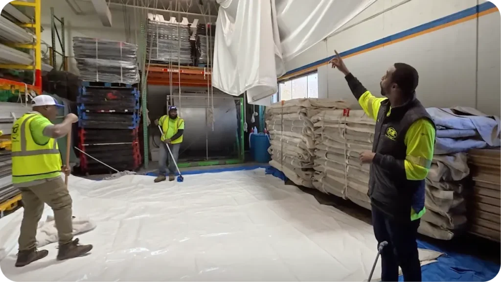 Fabrication and repair area at TGIF Tent & Party Rentals