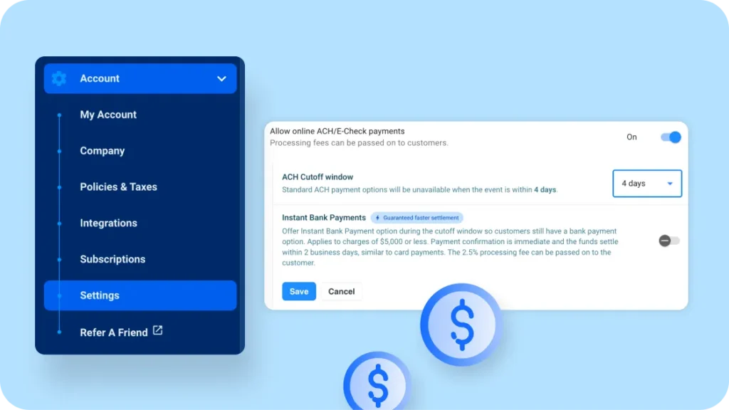 A Goodshuffle Pro user receiving immediate confirmation of an Instant Bank Payment for a last-minute event booking.
