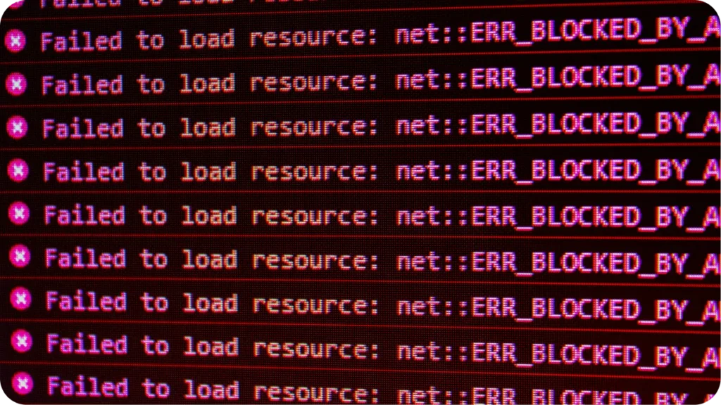 A close-up of code on a screen with a highlighted security warning